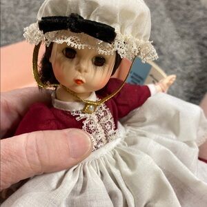 Madame Alexander Marme #415 Charming Doll in Burgundy Dress and Lace Bonnet